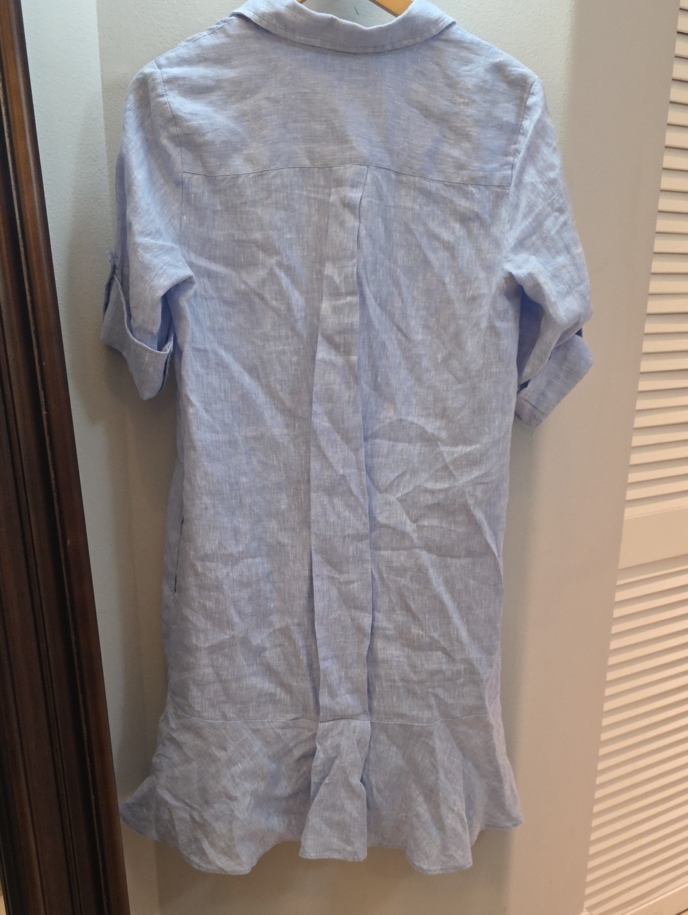 J. McLaughlin Light Coastal Blue Wellesley Linen Midi Shirt Dress XS - Picture 5 of 10